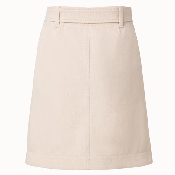Akris Punto A-line Mini Skirt In Yarn Dyed Denim - Cashew Color - Picture 2 of 4
